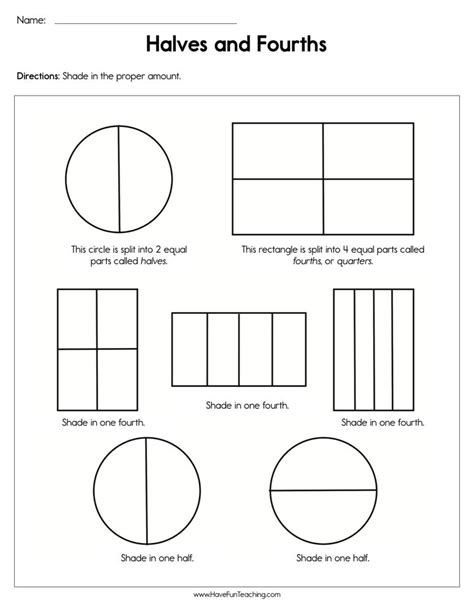 First Grade Fractions Resources Have Fun Teaching
