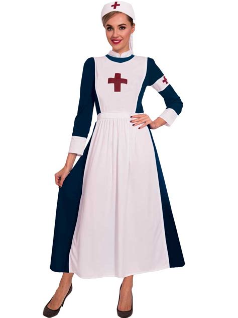 Adult Great War Nurse Fancy Dress Costume Ww2 Ww1 World War Ve Day