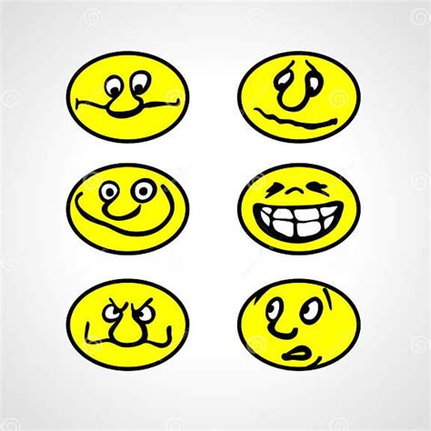 Set Of Cartoon Smilies Stock Vector Illustration Of Vector 74644608