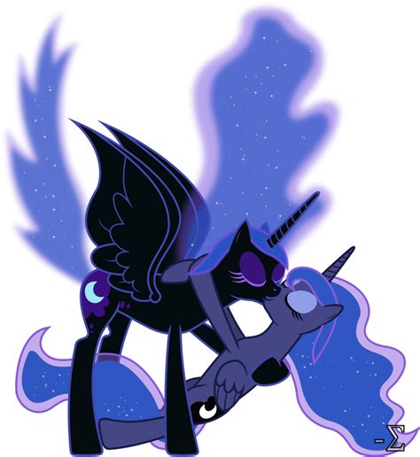 Nightmare Moon And Princess Luna Kissing 2 By 90sigma On Deviantart