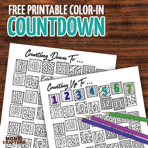 Printable Countdown Calendar And Progress Tracker Color In Moms