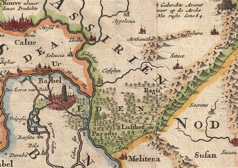 1702 Stoopendaal Map Of The Holy Land W Eden Babylon Jerusalem And