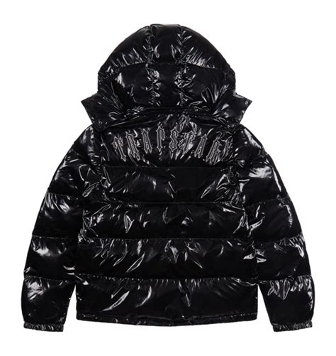 trapstar puffer jacket shiny black plugstationuk