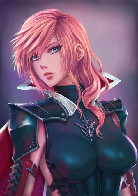 Amazing Girl Claire Farron Lightning Final Fantasy Xiii Game Fanart Artist Leofoxart