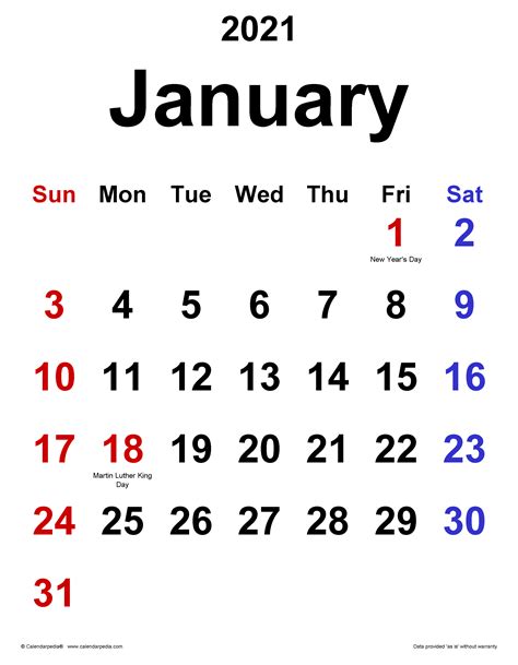 January 2021 Calendar Design Calendar Word Excel Cale