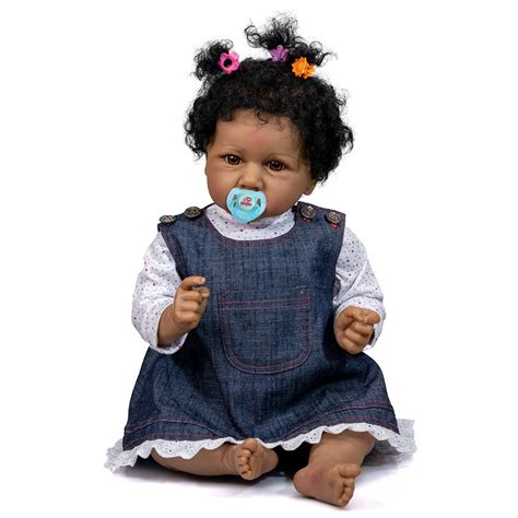 Buy Realistic Full Body Silicone Reborn Baby Dolls Black Girl 22inch