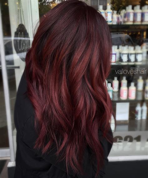 Burgundy goes well with dark brown, but then also all those lighter shades of brown: 50 Shades of Burgundy Hair: Dark Burgundy, Maroon ...
