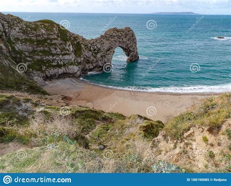 Durdle Door Limestone Arch On Dorset Jurassic Coast Stock Image Image
