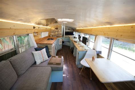 Inspired Picture Of Short Bus Conversion Interior Ideas For Cozy Living