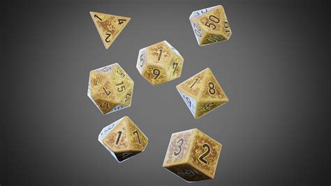 Role Playing Dice Rpg Dice Set Pbr Game Ready