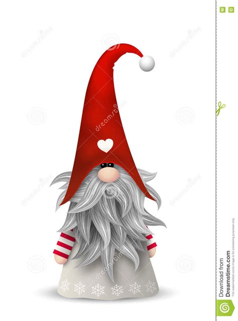 Scandinavian Christmas Traditional Gnome Tomte Illustration Photo