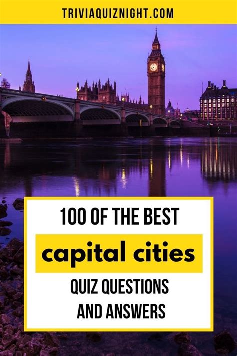 100 Capital Cities Quiz Questions And Answers Trivia