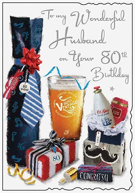 Uk Husband 80th Birthday Card