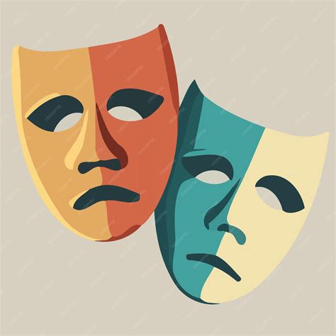 Máscaras De Teatro Dramático Objeto Vector Premium