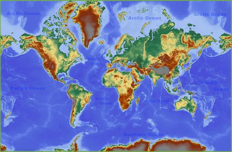 Large Detailed Physical Map Of The World World Mapsland Maps Of Images