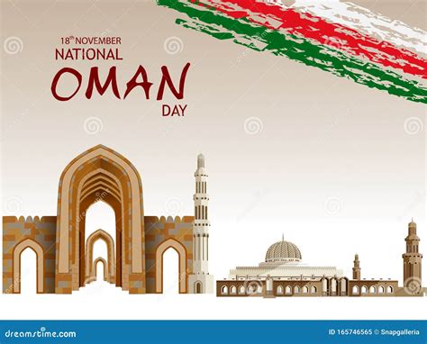 Patriotic Greetings Background For Happy National Oman Day On 18th