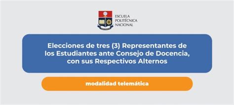 Escuela Politécnica Nacional Convocatoria y padrón electoral definitivo