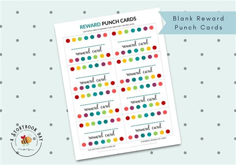 pdf blank reward punch card etsy