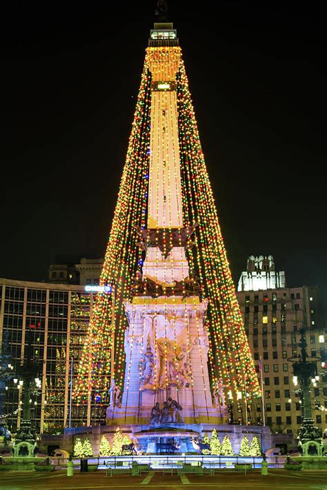 Indianapolis Circle Of Lights Downtown Indy Photograph By Gregory Ballos