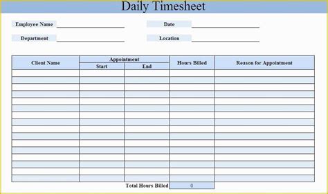 Daily Timesheet Template Free Printable Of Excel Timesheet Sample 18