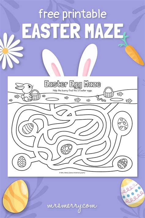 Easter Egg Maze Printable Worksheet Mrs Merry