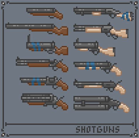 Pixel Art Shotguns By Ipixl