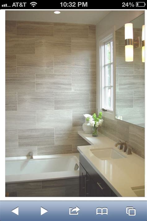 Diagonal patterns do require more cutting when you come to the corners of a room, so there is more waste and thought involved in the way the tile will lay out. Bathroom with 12 x 24 tiles | Bathroom tile inspiration ...
