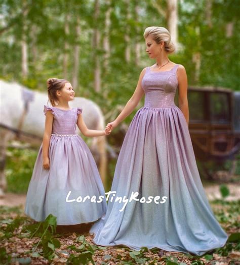 Trendy Sparkling Mother Daughter Matching Wedding Dress Pink Etsy