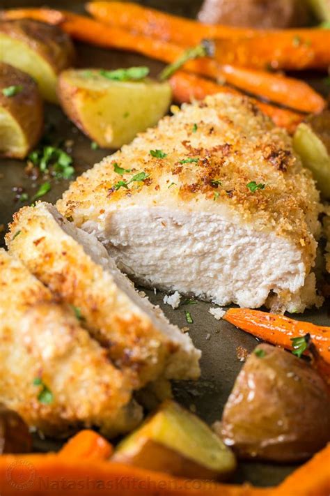 Sheet pan roast chicken dinner. This one-pan chicken dinner is delicious and family ...