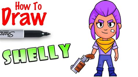 How To Draw Shelly Brawl Stars Easy Drawings Dibujos Faciles