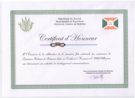 Modele Certificat D Honneur Et Merite