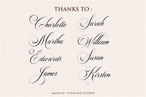Calligraphy by the type fetish. Switzerland Elegant Stylish Calligraphy Script