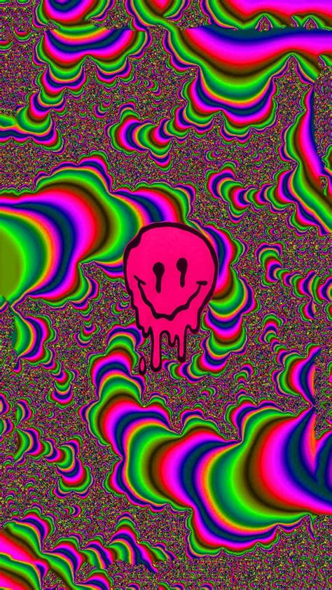 download weirdcore smiley on optical art wallpaper