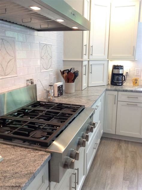 Silver Cloud Kitchen Viscount White Granite Cocina Nueva York