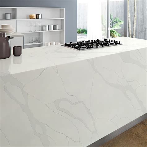Kitchen Countertop Artificial White Calacatta Quartz Stone Mm Thick