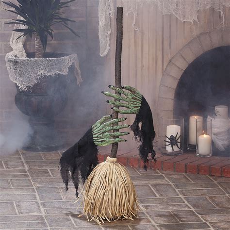 Dancing Broom With Witch Hands Halloween Wishes