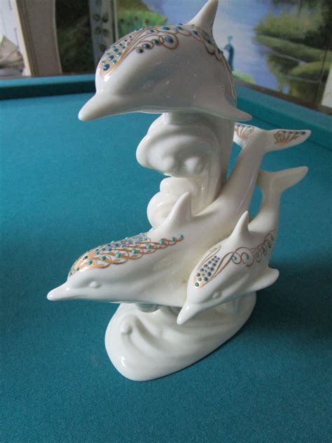 Lenox Jewel Collection Frolicking Dolphins 9 Tall Ebay