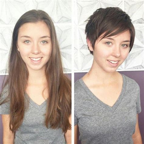 15 Of The Best Before And After Short Hairstyle Photos Pixiebobhaircut Long To Short Hair