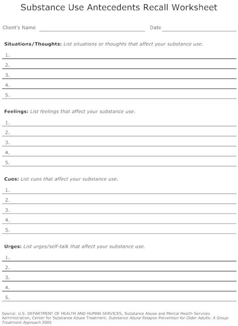 18 Best Images Of Recovery And Relapse Worksheet Relapse Prevention