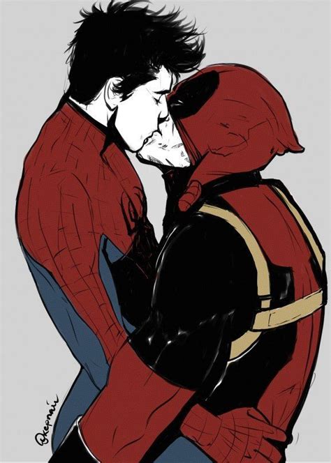 Pin By Raven On Яой Spideypool Deadpool X Spiderman Deadpool And