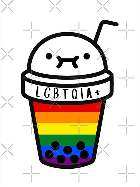 Lgbtqia Boba Tea Bubble Tea Milktea Pride Gay Rainbow Cute Poster By Sunkissedgirl