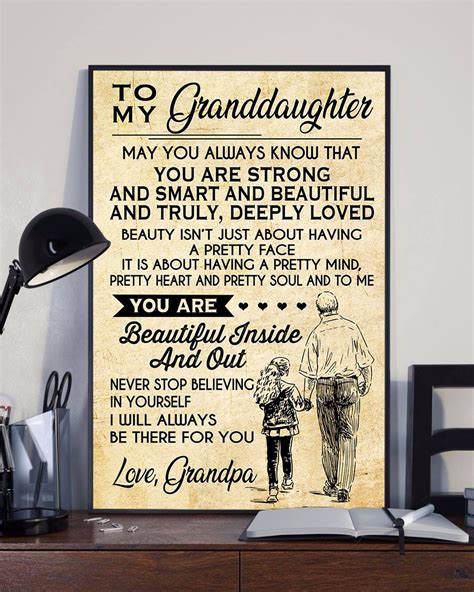 To My Granddaughter May You Always Know That You Are Strong Poster