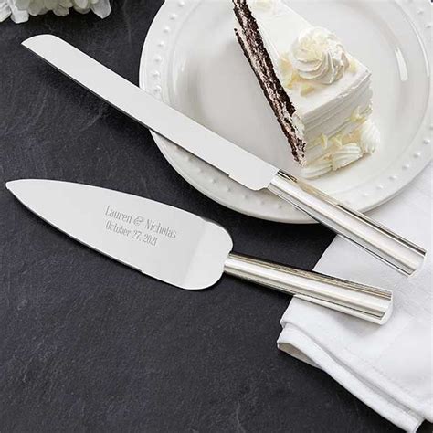 Modern Wedding Engraved Cake Knife & Server Set in 2021 | Wedding cake