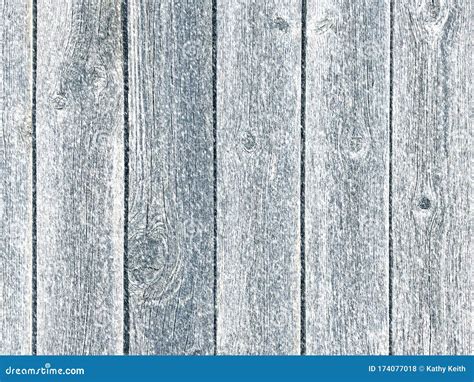 Weathered Fence Panel In Snowfall With Blue Tint Stock Photo Image Of