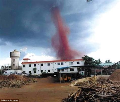 Apocalyptic horrifying video of a massive tornado recorded from a house in czech republic. Dramatic video shows giant column of wind in bright hue ...