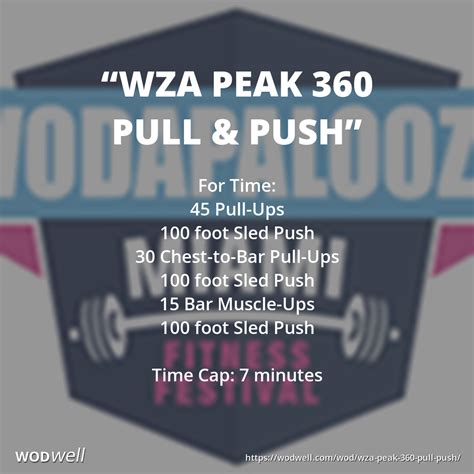 Wza 2018 Peak 360 Pull And Push Workout Wodapalooza 2018 Individual
