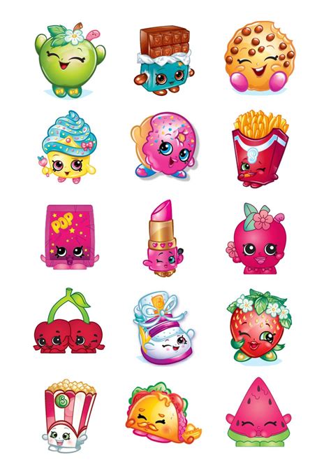 Shopkins Cupcake Toppers Favor Tags Stickers Digital Download