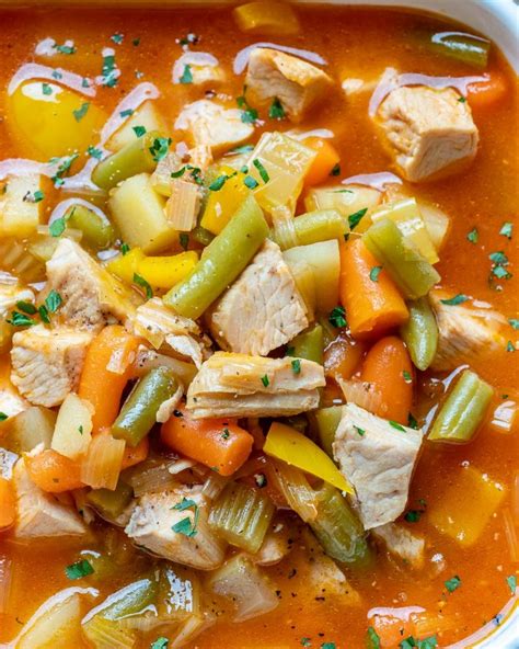 One Pot Leftover Turkey Soup For Easy Clean Eats Clean Food Crush
