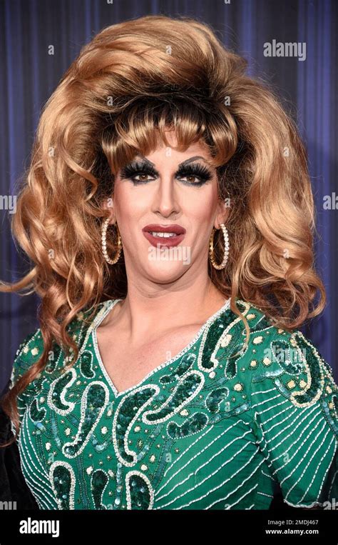 drag performer marti cummings attends the premiere of the eyes of tammy faye at the sva