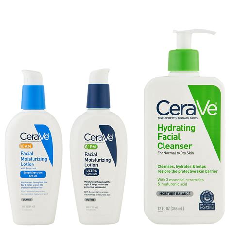 Cerave Hydrating Cleanser 12 Oz Facial Moisturizing Lotion Am 3 Oz